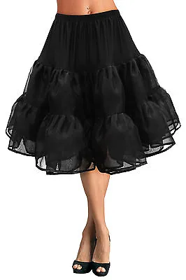 27  Long Vintage Full Layered Organza 50s 60s Prom Dress Petticoat Skirt Slip • £23