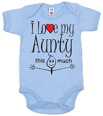 Funny Baby Bodysuit  I Love My Aunty Uncle Mummy Daddy Grandma Grandpa  Babygrow • £10.95