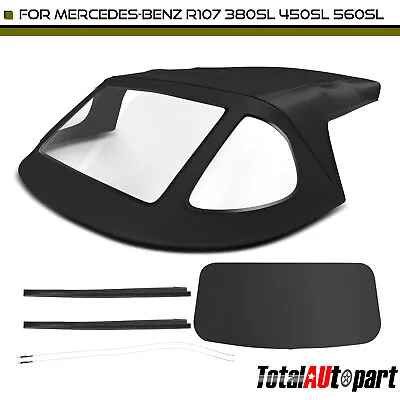 Black Convertible Soft Top With Clear Window For Mercedes-Benz R107 380SL 450SL • $210.99