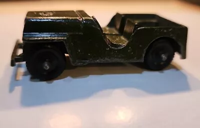 Vintage Tootsie Toy Army Military Jeep Car 1950's 1960s Green WWII Pressed Steel • $9.97