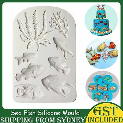 Sea Fish Coral Silicone Fondant Cake Decorating Mold Sugarcraft Icing Mould Tool • $5.45