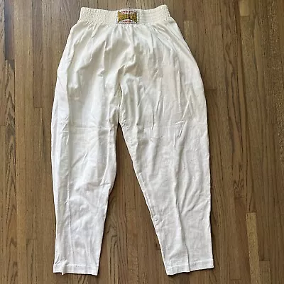 Vintage 90s Golds Gym Adult Size Large White Workout Pants USA Made Boxing • $34.99