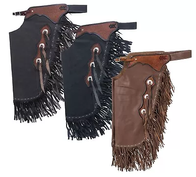 Western Chinks - Chaps - Smooth Leather - Sizes SNLXL - Black Brown Or Tan • $143.90