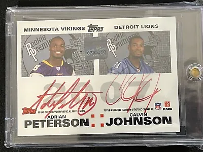 $399.99 • Buy 2007 TOPPS ROOKIE PREMIER Quad  AUTO ADRIAN PETERSON CALVIN JOHNSON RED