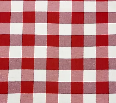 P Kaufmann Foxy Plaid Scarlet Red White Buffalo Check Cotton Fabric By Yard 54 W • $15.99