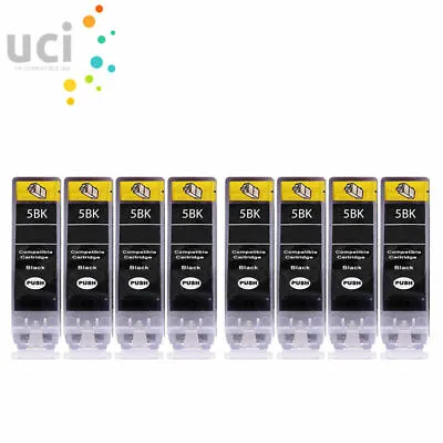 £9.67 • Buy 8 Black UCI Ink Cartridges For Canon IP3300 IP3500 IP4200 IP4300 IP4500 PGI5