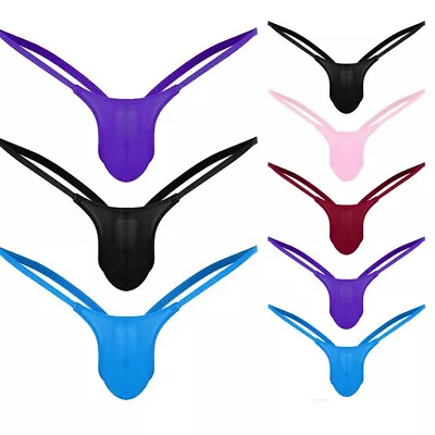 MENS SEXY FUN NOVELTY SOLID COLOR Low POSING POUCH G-STRING THONG BRIEF ONE SIZE • £3.41