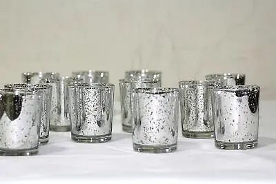 £11.59 • Buy 12/24x Mercury Vintage Glass Tea Light Candle Holders Votive Wedding Home Decor
