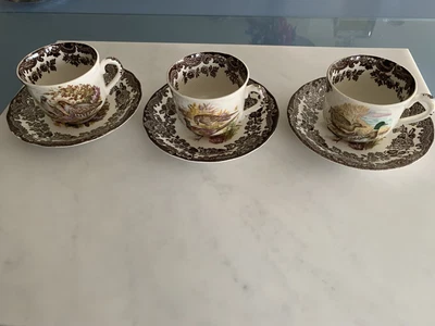 £0.99 • Buy Royal Worcester Palissy Game Series  X 3 Tea  Cups And 3 Saucers.