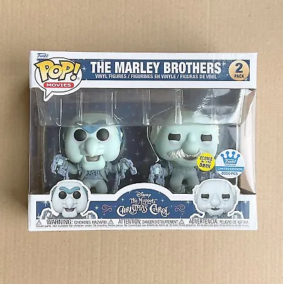 Funko Pop The Muppet Christmas Carol The Marley Brothers GITD 2-Pack + Protector • £74.99