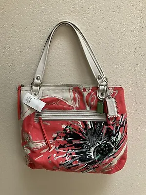 COACH 19029 Poppy Multi Floral Embroidery Sequins Glam Tote Shoulder Bag NEW • $199.99