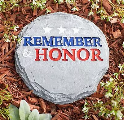 Patriotic Remember & Honor Memorial Stepping Stone Yard & Garden Decor 10 Dia • $16.99