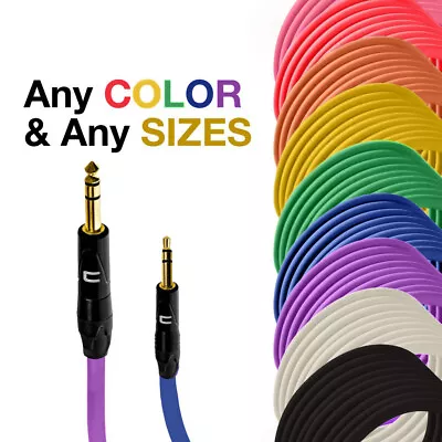 1/4  TRS Male To 3.5 Balanced Cable - Custom Length Color Stereo Connector Cord • $146.49