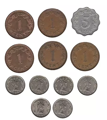 Mix Of Malta Coins X12 Bulk Lot • $15.85