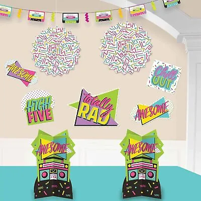 Awesome Party Retro 80's Decades Theme Party Hanging Room Decorating Kit • $15.57