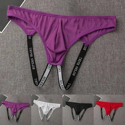 Mens Jock Strap Mesh Breathable-Underwear Backless Pouch Jockstrap Briefs Thong • $7.82