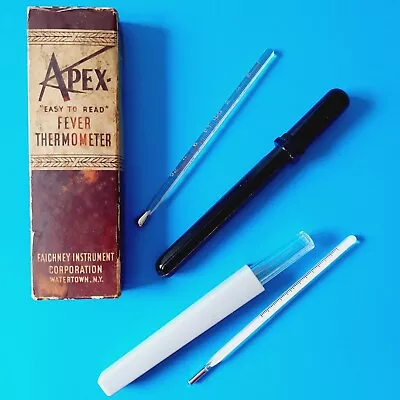 2 Vintage Fever Thermometers BD Oral G MFW IIII And Apex 313 Rectal With Box • $42