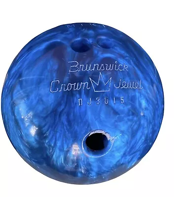 Vintage Brunswick Crown Jewel Bowling Ball 12 Lb Blue Swirl OJ3015 Drilled • $16.99