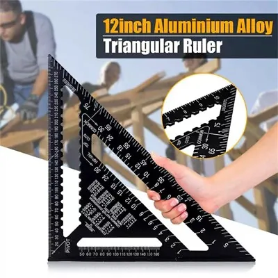 £6.99 • Buy 7  12  Triangle Ruler Metric Aluminum Alloy Angle Measuring Woodworking Tool AU