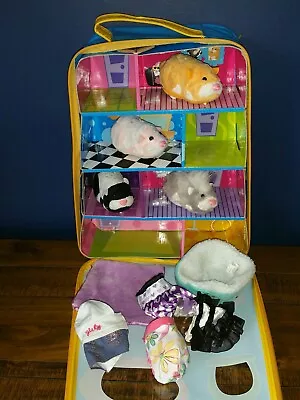 £20 • Buy Zhu Zhu Pets Collector Case Incl 4 Hamsters Dress Up Clothes Bed Blanket Bundle 