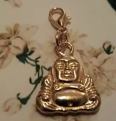 Gold Buddha Compassion Love Clip On Charm / Pendant For Necklace Bracelet Locket • $8.99