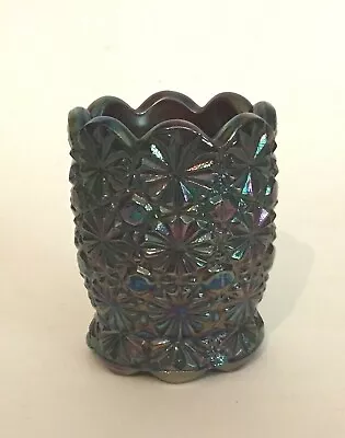 Vintage Carnival Glass Amethyst Daisy And Button Toothpick Holder • $9.99