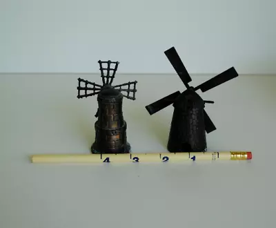 Vintage (2) Windmill Die-Cast Pencil Sharpeners Different Style From Hong Kong • $14.75