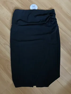 Ladies Next Black Maternity Pencil Skirt Knee Length Elasticated Size 8 NWT • £11.50