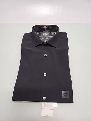 J. Ferrar Mens Designer Black 360 Stretch Dress Shirt Size Small 14-14 1/2 RK17 • $31.50