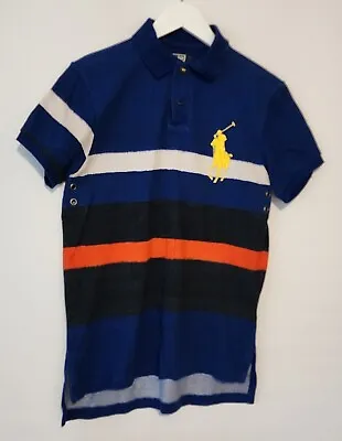 POLO Ralph Lauren Polo Shirt Mens Small Blue Short Sleeve Custom R-35 Rugby • £19.99