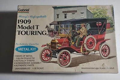 Vintage 1976 Gabriel 1909 Model T Touring Metal Model Car Kit No. 26442 • $44.58