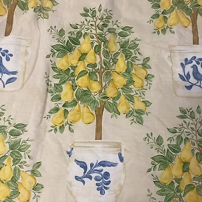 Vintage Jane Churchill Lemon Tree Warm Lined Curtains Tie Backs 108 L X 185cm W • £165