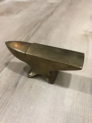 Vintage Solid Brass Mini Jewelers  ANVIL Jewelry Tool Small Desk Paperweight • $42