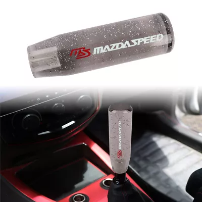 Universal MS MAZDASPEED Glitter Transparent Black Shift Knob Manual Gear Shifter • $18