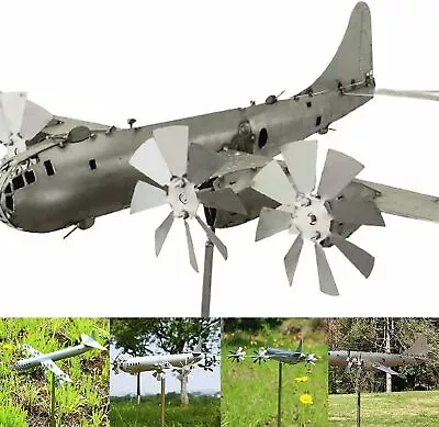 Super Fortress Aircraft Windmill Metal Wind Spinner Outdoor Decor Yard Spinners • $32.99