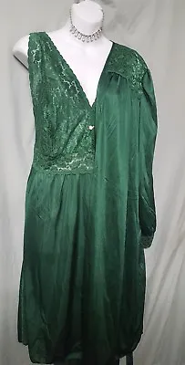 Amoureuse Green Nightgown  Robe Peignoir Set 41  Long Plus 3X   58  Bust  • £41.80