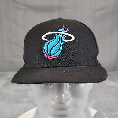 Miami Heat Hat Cap Snap Back Black Neon Logo New Era 9FIFTY NBA Basketball Mens • $19.99