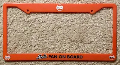 Vintage Mlb New York Mets Fan Orange Plastic License Plate Holder-gulf Gas-new • $24.99