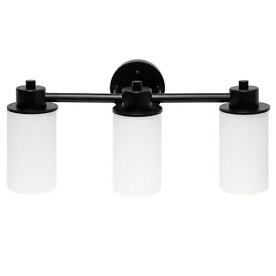Simple Designs 20.75  Modern 3 Light Metal And Milk White Cylinder Shape Glas... • $64.63
