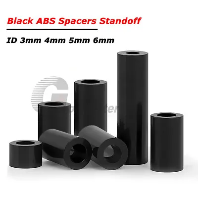 M3 M4 M5 M6 Black Nylon Spacers Standoff ABS Plastic Washer Round Sleeve Bushing • £4.14