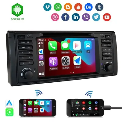 $228.99 • Buy For BMW5 E39 X5 E53 Car Stereo DVD Player 7  Android 10 Radio GPS Navi BT DAB+ E