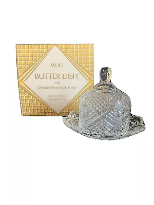 Vintage AVON BUTTER DISH Clear Crystal With Original Box • $25