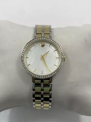 Movado Kora Diamond Quartz MOP Dial TwoTone Stainless Steel Ladies Watch 0607326 • $499.95