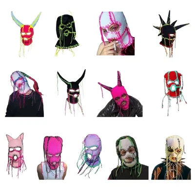 £19.62 • Buy Halloween Novelty Skiing Hat Knit Balaclava Cap Beanie Hat Teens Face Cap
