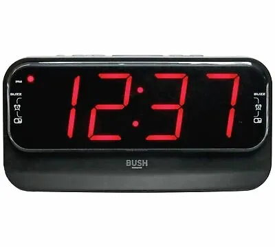 NEW Bush Big LED Alarm Clock Radio - Black (A) + WARRANTY • £14.99