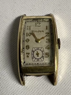 WORKING Vintage Art Deco Bulova Mens 10K GF Curvex Watch Long Case • $139.99