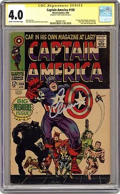 Captain America #100 CGC 4.0 SS Chris Evans 1968 3809831001 • £812.32