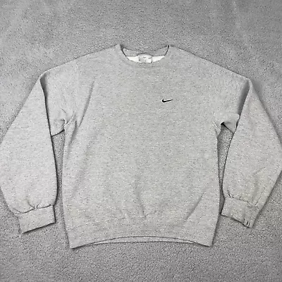 Vintage Nike Mens S Gray Crewneck Sweatshirt Silver Tag Swoosh 90s Pullover • $24