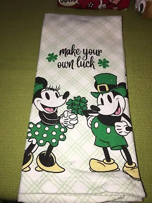 Disney Hand Towel New Minnie & Mickey Mouse Dish Towel Cotton St Patricks Day • $14.99