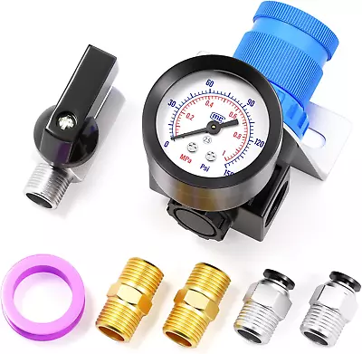 5-In-1 1/4 Inch NPT AR2000 Mini Pressure Regulator Kit For Compressed Air System • $26.89